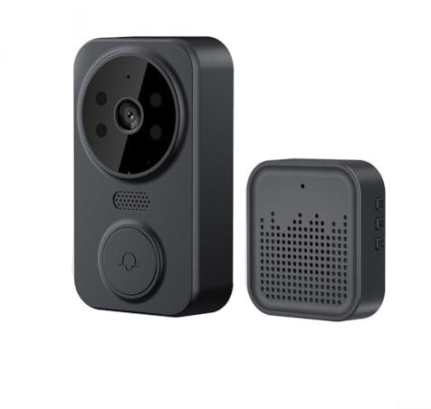 Videocitofono senza fili con telecomando WiFi intelligente per videocitofono bidirezionale audio vocale (nero)