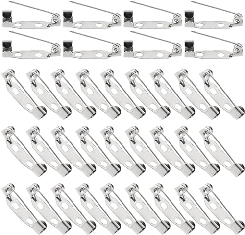 150 Stück Sicherheitsnadeln für Broschen Verschluss für Rückseite, Broschennadeln Safety Pin Silber 0.7in Sicherheitsnadel Metall Broschen Sicherheitsnadeln Brooch Pins for DIY Crafts Schmuck Handwerk