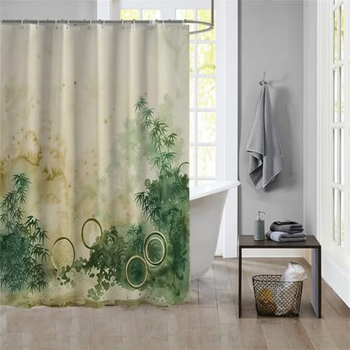 Duschvorhang Watercolor 180x200cm Beschwerter Saum Wasserdicht Duschvorhänge Waschbar Polyester Stoff Shower Curtains Mit Ösen Duschvorhangringe Bad Curtain Badewanne Badezimmer Vorhang Gardinen 1036
