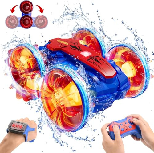 NDZUI Coche Teledirigido, 2.4Ghz Impermeable RC Car 4WD 360 ° Roating All Terrain Stunt Juguete para niños de 8 9 10 11 12 años