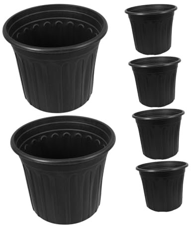 ORFOFE 6stücke Schwarze Kunststoff Pflanztöpfe Für Sukkulenten Und Pflanzen Anzuchttöpfe Mit Drainagelöchern Für Innen Und Außenbereich Für Gartenliebhaber Und Anfänger