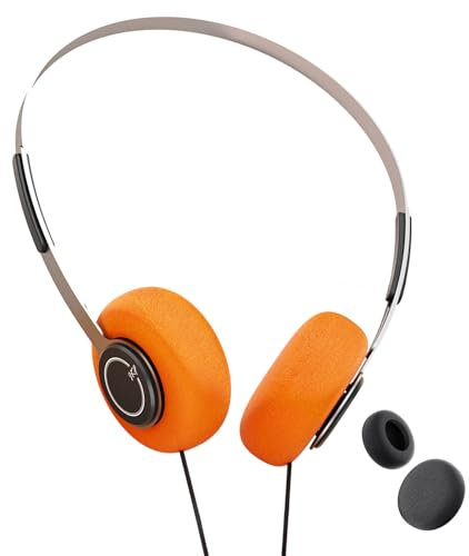 iKF Y3+ Lightweight Wired Headphones, Retro On Ear Headset With Built In Mic, 3.5mm Jack, Stereo Sound, Adjustable Headband Design with Replacement Earcup
