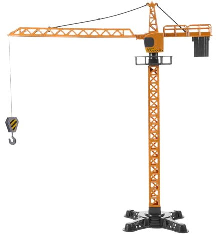 SEWOART Druckguss Bauspielzeug Kran Lkw Modell Für Miniatur Mit Beweglichem Turmkran Und Baustellen Zubehör Ideal Für Kreative Baustellen Abenteuer Und Rollenspiele