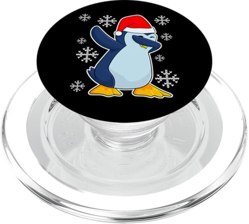 Pinguin Dabbing, Santa Hat, Penguins Lover Gift Xmas Kids PopSockets PopGrip für MagSafe