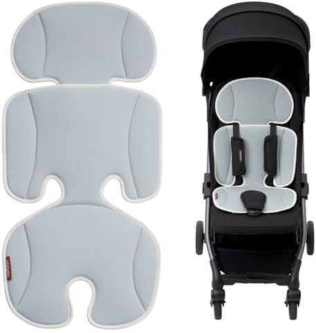 Momcozy Breathable Stroller Seat Liner | Universal Adjustable Soft Pad | Soft & Dry Comfort | Detachable 2-Piece Feel Cooling-Touch Cushion | Fits Strollers, High Chair, Bassinet, Swing