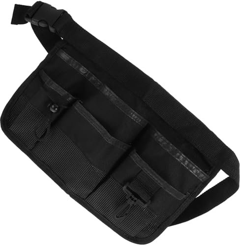 Alipis Tool Waist Pouch with 6 Pockets Adjustable Belt Waterproof Cleaning Apron Professional Utility Bag for Garden and Work Use Black