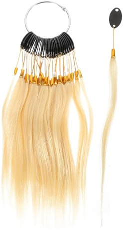 VALICLUD 30 Échantillons Cheveux Humains Nuancier Coloration Capillaire Kit Test Mèches 9° Beige Clair Professionnel Salon Coiffure
