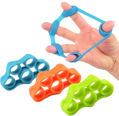 WQNNQW 3 Stück Handtrainer,Fingertrainer Handtrainer Silikon,Handkraft Trainer,Finger Extensor Exerciser,Verstellbarer Fingerdehner,Handstärkungs-Unterarmtrainer,Für Kraft Steigern Krafttranieren