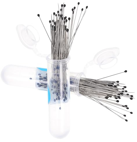 NUOBESTY 200 Aiguilles à Épingler en Acier Inoxydable pour Entomologie Kit de 2 Flacons 200 Pièces de Tailles Variées Épingles pour Spécimens D’Insectes Outil de Collection et