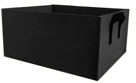 TOP-MAX 3 Stück Schwarz Rechteckige Pflanzsäcke aus Vliesstoff, Gartensäcke für Pflanzgefäße im Freien, Gemüse und Blumenanzuchtbehälter, 100cmx60cmx20cm