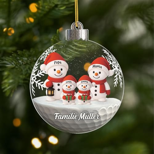 Geschenke Mall Personalisiertes Ornamente - Die Familie Zu Weihnachten - Weihnachtskugel mit Namen, Geschenke für Familie, Personalisierte Weihnachtsdekorationen mit Familiennamen (Modell #6)