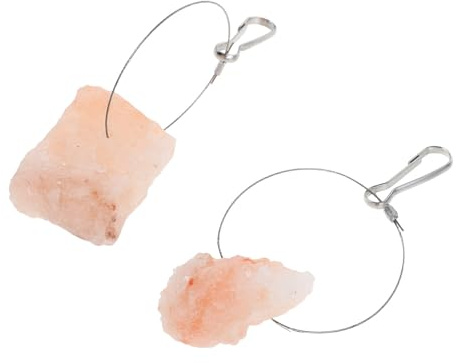 Homoyoyo 2 Blocchi di Sale Minerale con Gancio, per Criceti e Scoiattoli, Masticazione Dentale, 2 Set, per Piccoli Animali, Pietra Irregolare