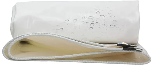 Telone Impermeabile con Angoli ispessiti 1x1,5 m, 1,5x1,8 m, 2x3 m, 3x4 m, 4x6 m Telone Bianco Impermeabile Resistente con Occhielli per Uso Esterno, Campeggio, Tela (13,1 Piedi x 13,1 Piedi