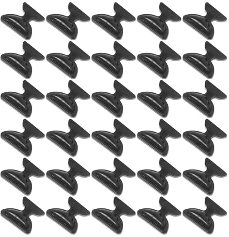 Mikikit 20 Paires de Coussinets de Nez Autocollants en Silicone Souple à Coussin D'air, Forme Aile Noire, Plaquettes Nasales pour Lunettes, Confort et Maintien pour Montures Universelles