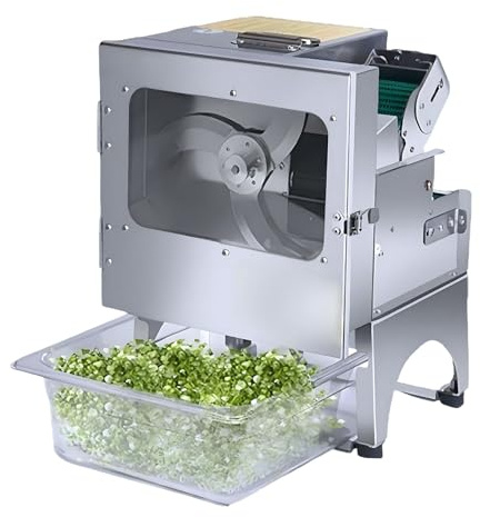 PRECISTECH Cortadora De Verduras Comercial Eléctrica, Máquina Industrial De Cocina 200 W, Corte Continuo 200 Kg/H (440 Lb/H), Ajuste Espesor 1–35 Mm Para Restaurante