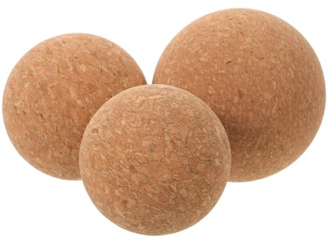 VINTORKY 3 Stück Kork Faszienbälle für Füße und Beine Feste Innenstruktur Tiefengewebe Massage zur Muskelregeneration im Büro oder Fitnessstudio