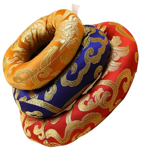 IMUSINICE 3pcs Coussin pour Bol Chantant Tibétain en Coton Broderie Style Chinois et Relaxation Couleur Aléatoire