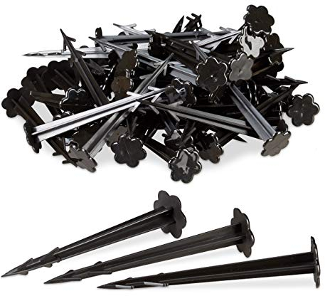 Relaxdays Pack Piquetas Jardín, Negro, 100 Unidades