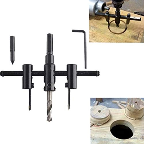 Senza marca-Generico Kit Punte Trapano Fresa a Compasso da 1 a 5 Pollici Sega a Tazza Foro Circolare Foratura Chiave Esagonale Fori su plastica Legno Metalli