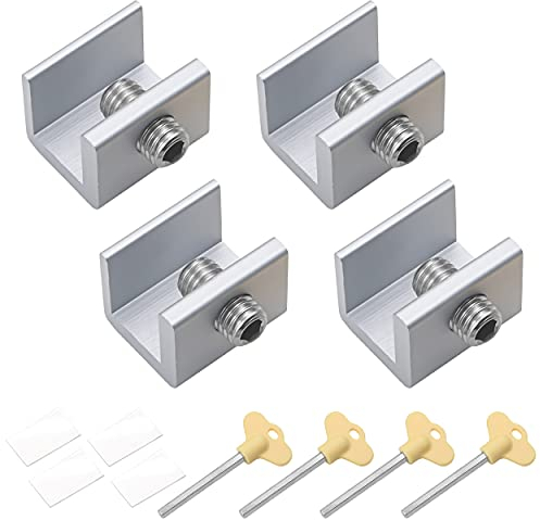 Cisolen Cerradura De Seguridad Para Ventana Corredera Ajustable Cerraduras Correderas Para Ventanas Aleación De Aluminio Antirrobo ProteccióN De Seguridad De Niños 4 piezas