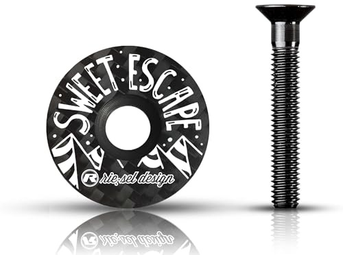 Riesel Design - STEM cap - Tappo sterzo per Bicicletta di Alta qualità in Carbonio + Viti in Alluminio anodizzato - 6 g!!!! Taglia 1 1/8 - Vanlife