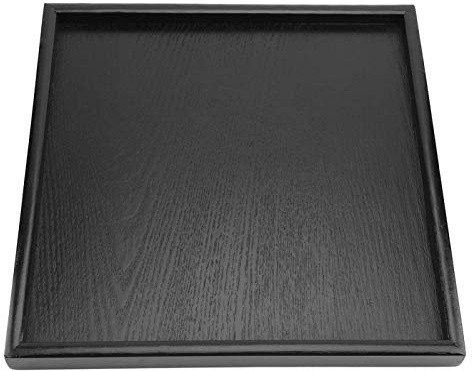 Tyenaza Plateau à thé en Bois Forme rectangulaire en Bois Massif thé café collation Repas Plateau de Service Assiette Maison hôtel Restaurant Plateaux Noir(#3)