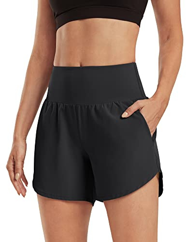 G4Free Activewear-Shorts für Damen Hohe Taille Sportshorts Yoga Kurz Hose mit Taschen Laufhose für Fitnessstudio Ausbildung