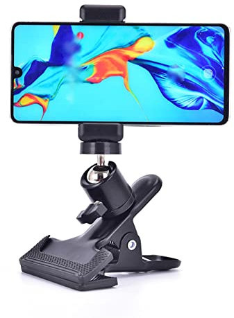 ZYONG Handyhalter mit Gitarrenclip Live-Übertragungshalterung Stativkopf Kamerahalterung Tischnotenständer