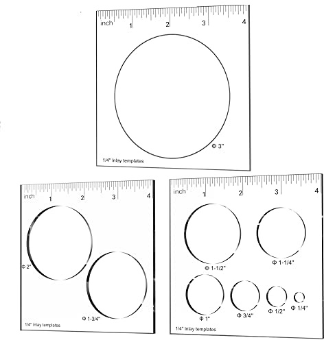 inBovoga 3Pcs Circle Inlay Templates, Router and Decorative Templates for Woodworking, Router Jig Template