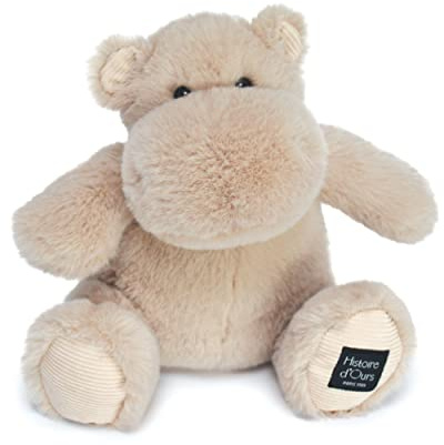Histoire d'ours - Plüschtier Nilpferd – Hip'Cool – Beige – 25 cm – weiches und niedliches Plüschtier für die Kallen, Geschenkidee zur Geburt und zum Geburtstag für Mädchen und Jungen – Hippo – HO3093