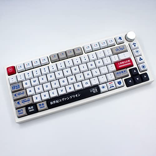 DucKey Evangelion Keycap Set, EVA PBT Dye-Sub DSA Profile Anime Keycap For MX Switch Mechanical Gaming Keyboard (Color : EVA-04, Size : DSA)