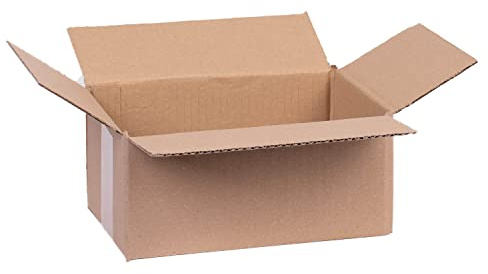 smiley pack 25 Stück Faltkartons 230 x 160 x 110 mm braun 1 wellig | Versandkarton & Verpackungskartons aus Wellpappe – Pappkarton, Versandbox für Paket & Päckchen