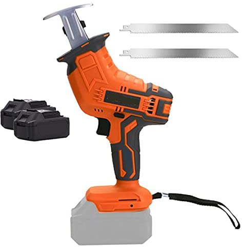 Sierra Eléctrica para Huesos, 20V Sierra Carnicero para Cortar Huesos Jamon Congelar Carne, Multifunción Sierra para Carne y Huesos, con Batería y Cuchilla, Cargador Rápido,Luz LED,2battery+2sawtooth