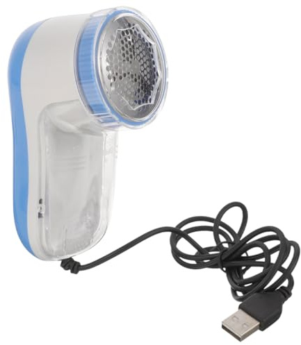 ULTECHNOVO Rasoio Elettrico per Tessuti – Lame Acciaio Doppia Lama Rimozione Lanugine Senza Residui, Alimentazione USB Continua, Serbatoio Trasparente per Divani, Tappeti, Maglioni, Abiti
