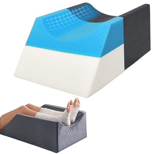 JOYWOO Double Leg Support Elevation Pillow – Ideal for Post-Hip Replacement, Back-Sleeping, Swelling Relief. Comfortable Foam Wedge, Essential After Surgery for a Restful Sleep