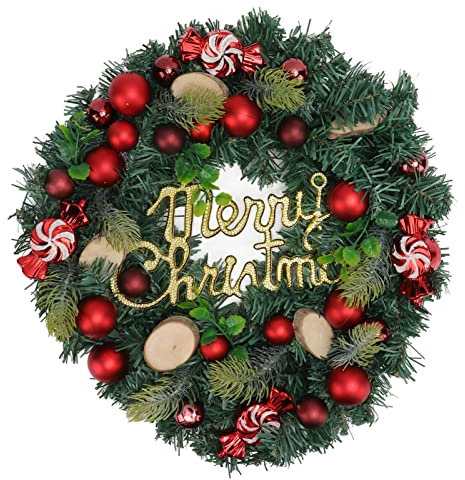Weihnachtskranz für die Haustür, Beleuchteter Weihnachtskranz, Weihnachtsdekoration für Draußen, Drinnen, Zuhause, Party-Dekoration