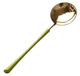 LUNIZ Cucchiai da Minestra Cucchiaio Rotondo Grande Cucchiaio da minestra Cucchiaio da Riso Cucchiaio da Dessert Cucchiaio da caffè Cucchiaio Multicolor Argento Dorato Cucchiai da Tavola (Color : C)