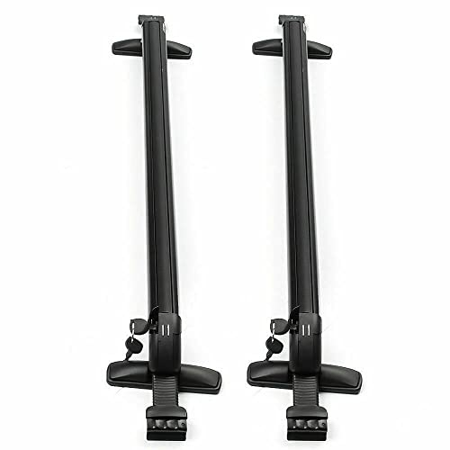Dachträger Universal Fahrzeug Auto Dachträger Reling Bar Schwarz Aluminium Gepäckträger Mit Schloss Top Autoträger 1 Paar Dachgepäckträger