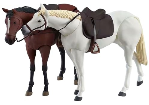 2pcs Pferd Actionfigur Statue Ornament Pferd Super Action Statue Figur Bewegliches Gelenk Austauschbares Zubehör Pferdefiguren Spielset mit Sattel und Zaumzeug