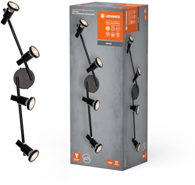 LEDVANCE LED SPOT GU10 4 x 3,4W, 920lm, negro, temperatura de color 2.700K, | , LED Lamp, not relevant mm dia, 25000 hours, Paquete de 1