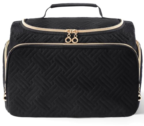 Aucuu Kulturbeutel, Reise Kosmetiktasche, Große Weit Offene Kulturbeutel mit Griff, Tragbarer Make Up Tasche für Damen Herren, für Camping Reisen Urlaub