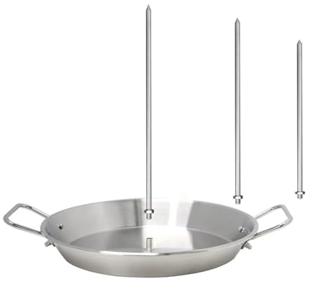 ASIAD 3 Spiedo Verticale dell'Acciaio Inossidabile per la griglia del Barbecue, spiedo della dello Barbecue con spiedi Staccabili (8,10,12 Pollici),Argento