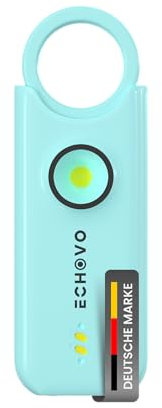 ECHOVO Taschenalarm 140 dB mit LED - Selbstverteidigung für Frauen & Kinder, Schlüsselanhänger mit Alarm, sehr laut Schrillalarm, Handsirene, Abwehr & Selbstschutz für unterwegs zur Sicherheit (Blau)