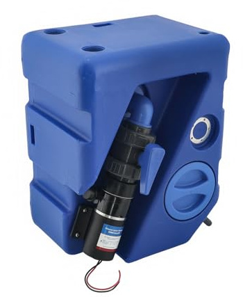 wellenshop Abwassertank 40, 60, 80, 105 l mit 12 V Pumpe, Schmutzwassertank Fäkalientank Schwarzwassertank Grauwassertank Bootstank Einbautank Tank für Boot, Wohnmobil, Wohnwagen, Camping...