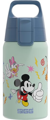 Sigg - Edelstahl Trinkflasche Kinder - Shield One Disney Mickey & Friends - Für Kohlensäurehaltige Getränke Geeignet - Auslaufsicher - Federleicht - BPA-frei - Sport & Schule - xxxx - 0,5L