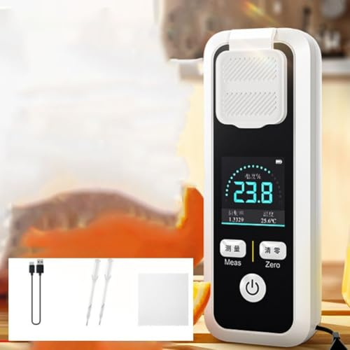 Zilimontt Máquina de medición de azúcar,Medidor inteligente de azúcar,Medidor de azúcar inteligente de alta precisión Medición de dulzura para frutas y bebidas (JBM-20)