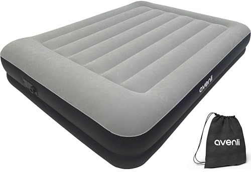 AVENLI Materasso Letto gonfiabile autogonfiabile matrimoniale 203x152x36cm materassi autogonfiante per ospiti con pompa integrata superficie di sdraio alta e floccata per campeggio e casa