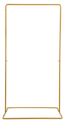 Hochzeitsbogen Rosenbogen aus Metall, Ballonbogen Gestell Golden Traubogen Hochzeit Quadrat Blumenbogen Garten Bogen für Party, Brautparty, Hochzeits, Events Dekoration, 105 x 62 x 200cm
