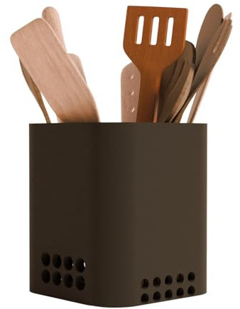 Fiastra Titular de utensilios de cocina Torino, Maceta de espátula & Organizador de utensilios de cocina, Tarro de cocina moderno para encimera, Soporte de espátula para cucharas, jardines