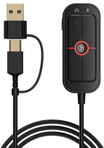 Knoruley Carte Son GS10 Externe 7.1 Canaux TypeC Gaming 3,5 mm Convertisseur Audio Casque pour Jeux Mobiles